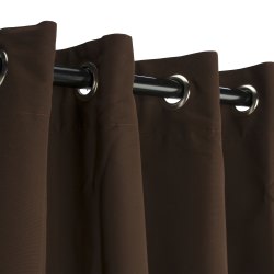 Sunbrella Outdoor Curtain With Nickel Grommets - Bay Brown