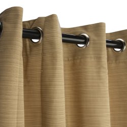 Sunbrella Outdoor Curtain- Nickel Grommets-Dupione Bamboo
