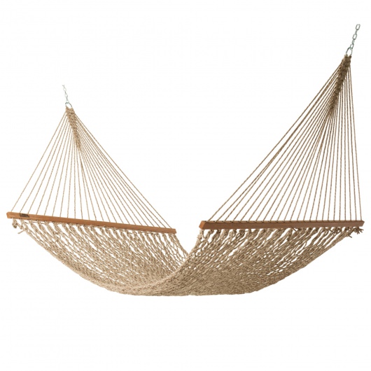 DURACORD® Deluxe Rope Hammock with ROMAN ARC® Cypress Wood Hammock Stand and Hammock Pillow