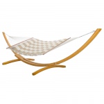 Sunbrella Pillowtop Hammock with ROMAN ARC® Cypress Wood Hammock Stand Combo
