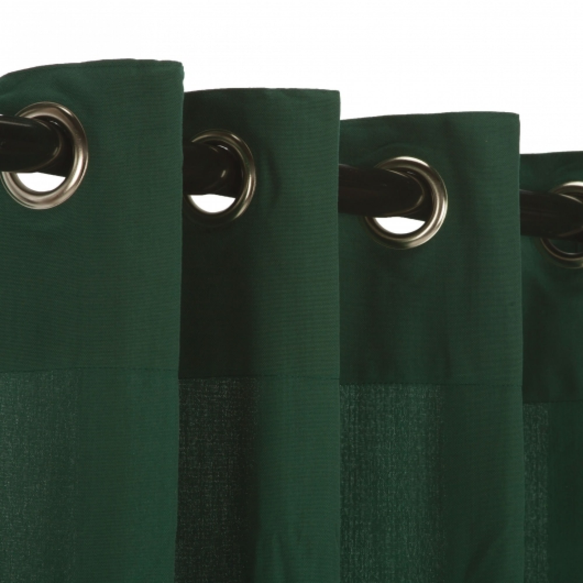 Green WeatherSmart Nickel Grommeted Outdoor Curtain 50 in. x 120 in