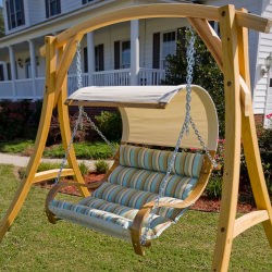 Double Cushioned Swing - Skygazer - Spring Bay Stripe