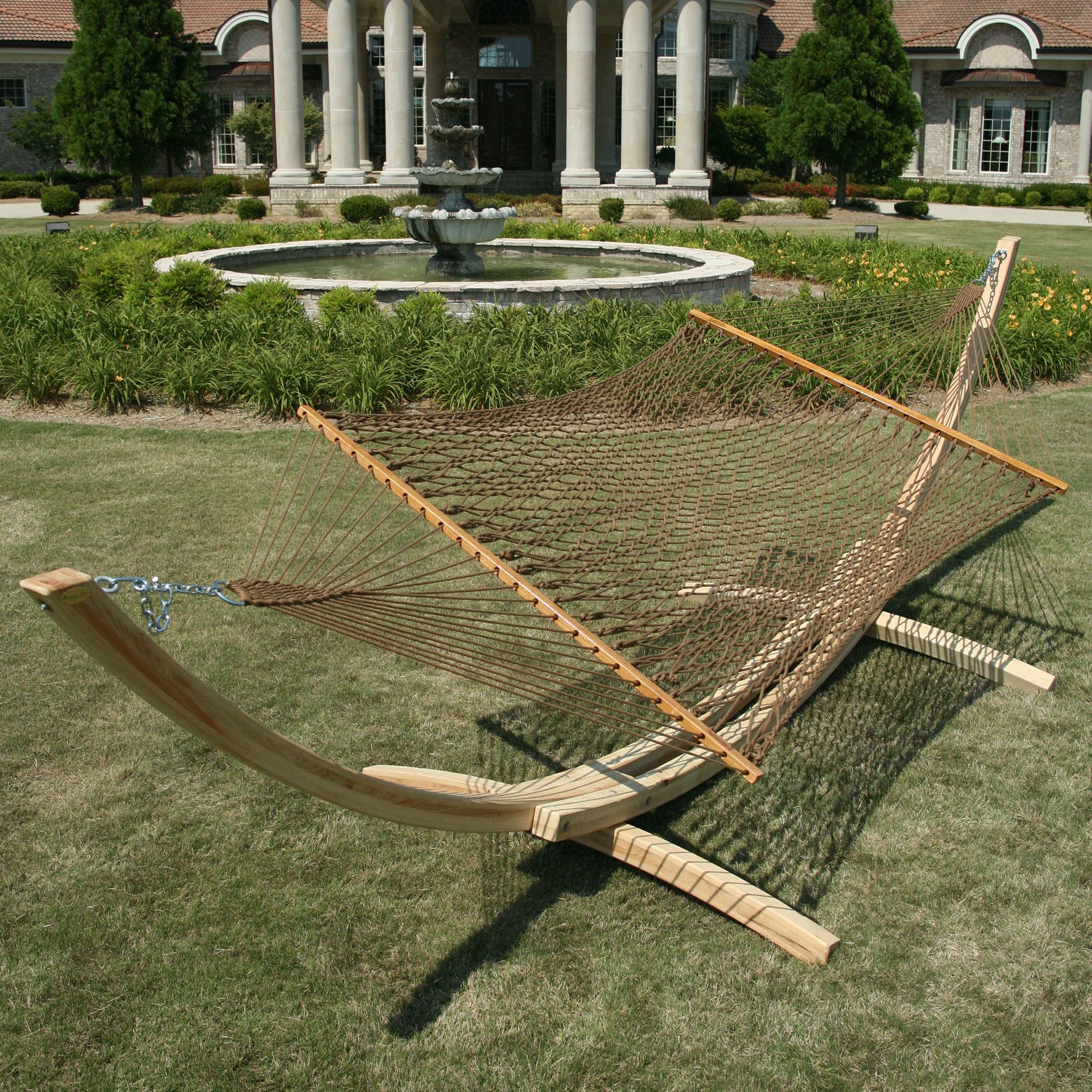 Deluxe DuraCord Rope Hammock Antique Brown DC14AB Hatteras