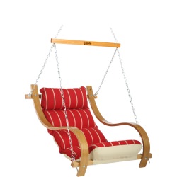 Single Swing With Oak Arms - Royal Red Stripe