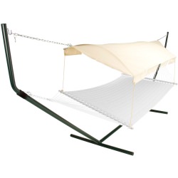 Hammock Canopy - Natural Fabric/Forest Green Poles