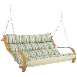 Deluxe Cushioned Double Swing - Spring Bay Stripe