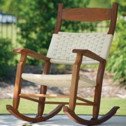 Hatteras Outdoors Cumaru Rocker - Oatmeal Rope Color Hatteras Outdoors Cumaru Rocker - Oatmeal Rope Color