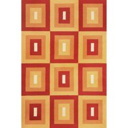 Garnet Geo Blocks Outdoor Rug