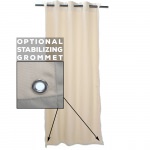 Sunbrella Canvas Bay Brown Outdoor Curtain with Tabs