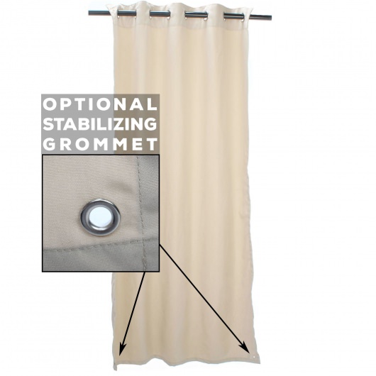 Sunbrella Cast Slate Outdoor Curtain with Nickel Plated Grommets