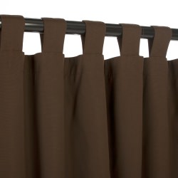 Sunbrella Outdoor Curtain With Tabs - Bay Brown 