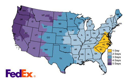 Ground Service Shipping Map