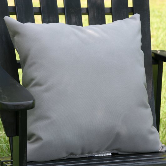 Charcoal Grey Sunbrella Outdoor Throw Pillow 16 in. x 16 in. Square