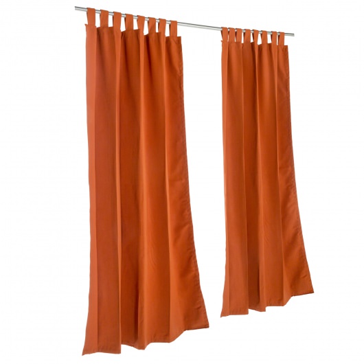 Sunbrella Canvas Rust Outdoor Curtain with Tabs