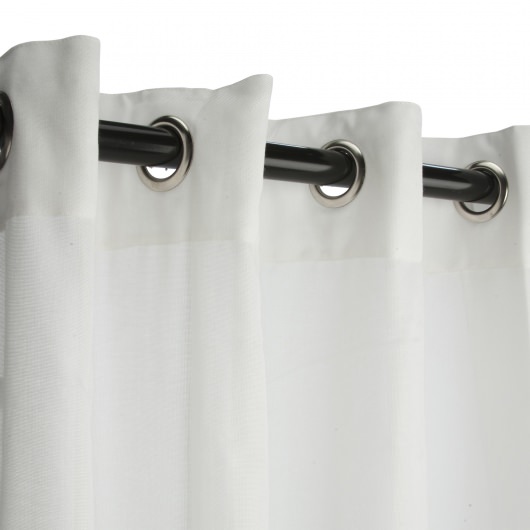 Sunbrella Sheer Snow Outdoor Curtain with Grommets