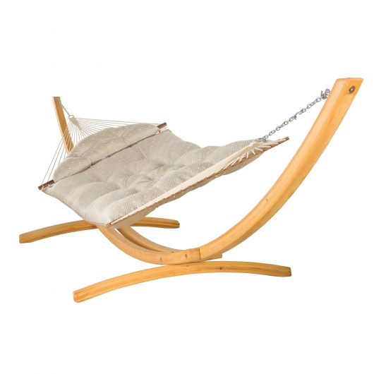 Large Sunbrella Tufted Hammock with Detachable Pillow - Integrated Pewter