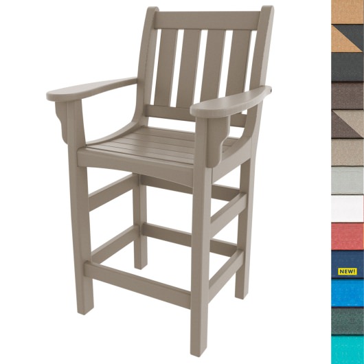 Vertical Counter Height Chair with Arms
