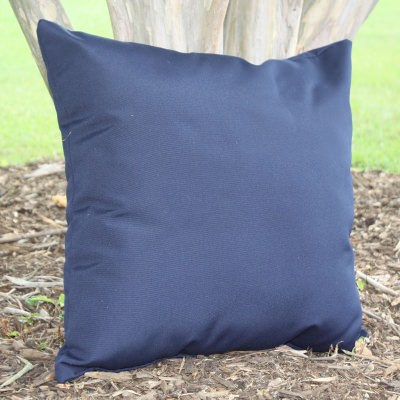 Navy Sunbrella Outdoor Throw Pillow 19 in. x 19 in. Square