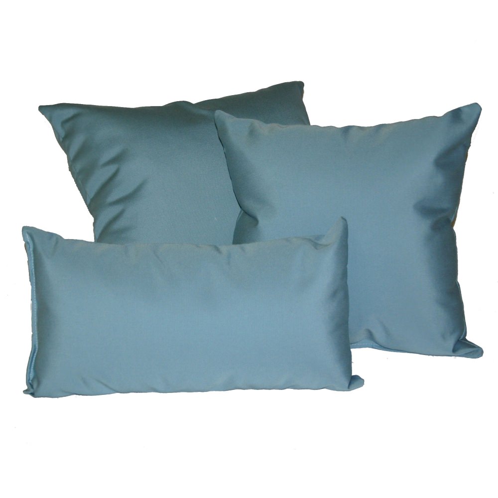 Mineral Blue Sunbrella Outdoor Throw Pillow 19 in. x 10 in. Rectangle
