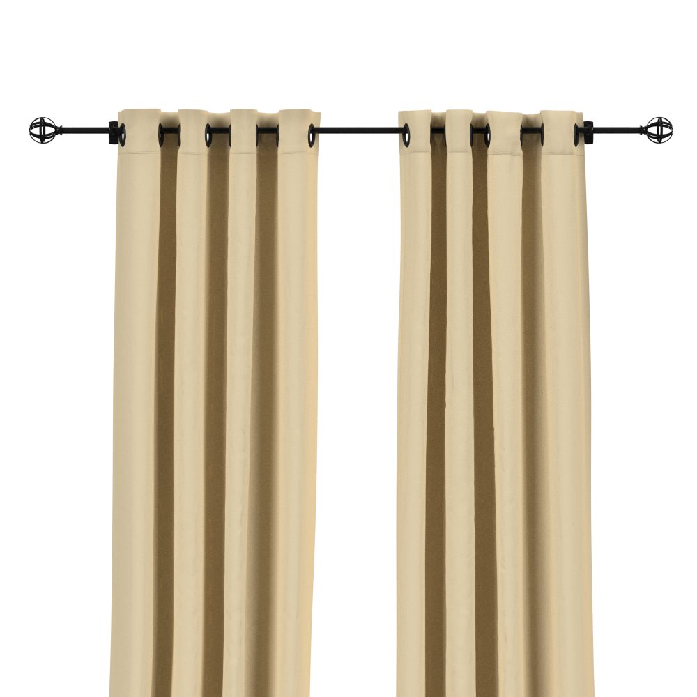 Sunbrella Canvas Antique Beige Outdoor Curtain with Grommets