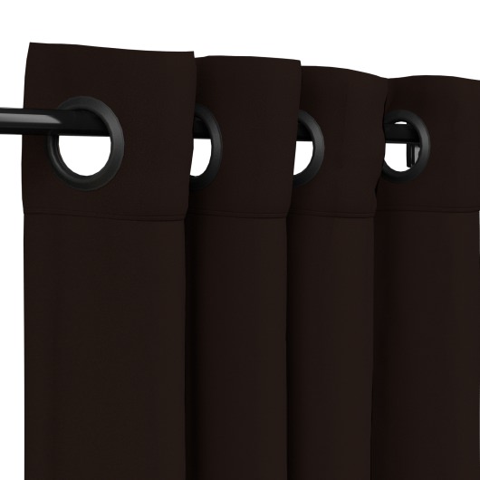Sunbrella Canvas Bay Brown Outdoor Curtain with Grommets