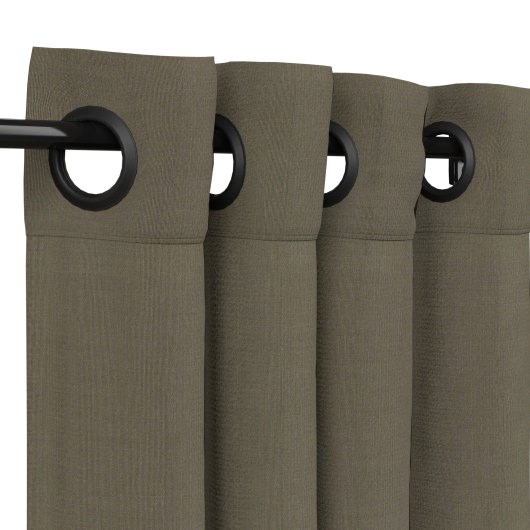Sunbrella Canvas Taupe Outdoor Curtain with Nickel Plated Grommets