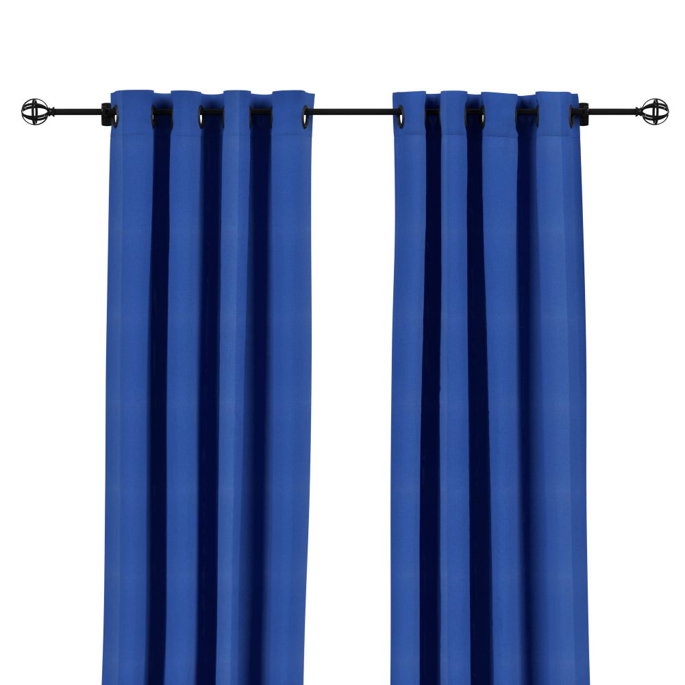 Sunbrella Canvas True Blue Outdoor Curtain with Plated Grommets