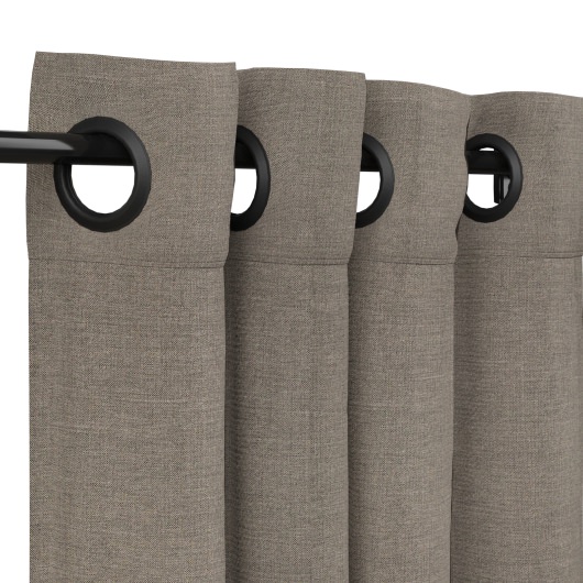 Sunbrella Cast Shale Outdoor Curtain with Grommets