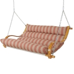 Deluxe Sunbrella Cushion Curved Oak Double Swing - Expressive Blush