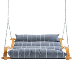 Curved Oak Double Deluxe Sunbrella Cushion Swing - Equal Ink