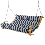 Deluxe Sunbrella Cushion Curved Oak Double Swing - Expressive Mist