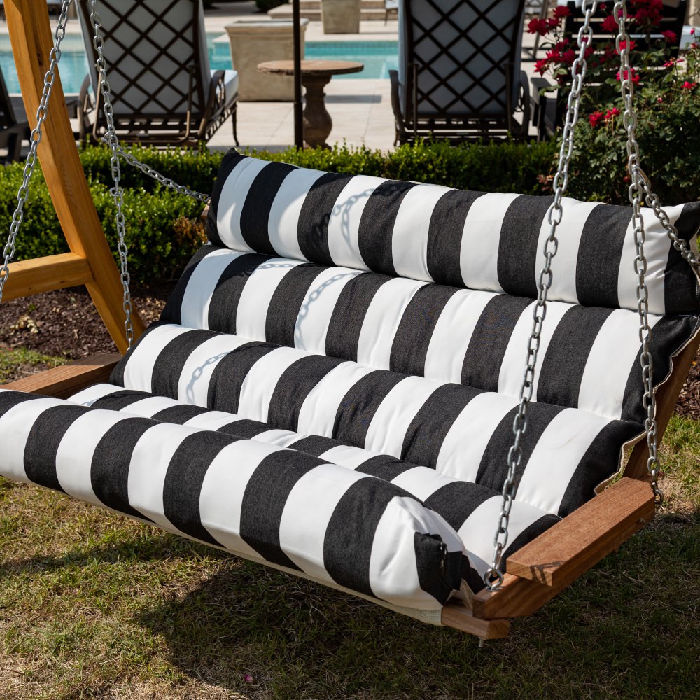 Deluxe Sunbrella Cushion Swing - Cabana Black