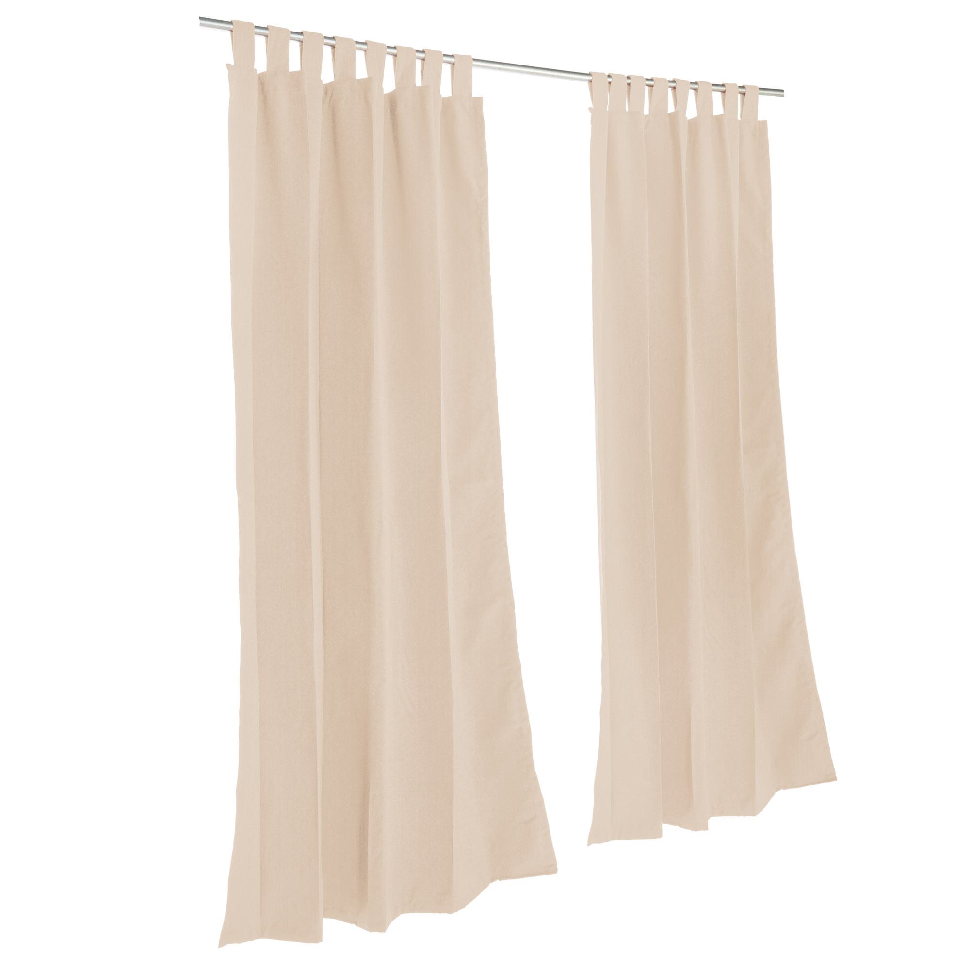 Canvas White Sunbrella Outdoor Curtains with Tabs