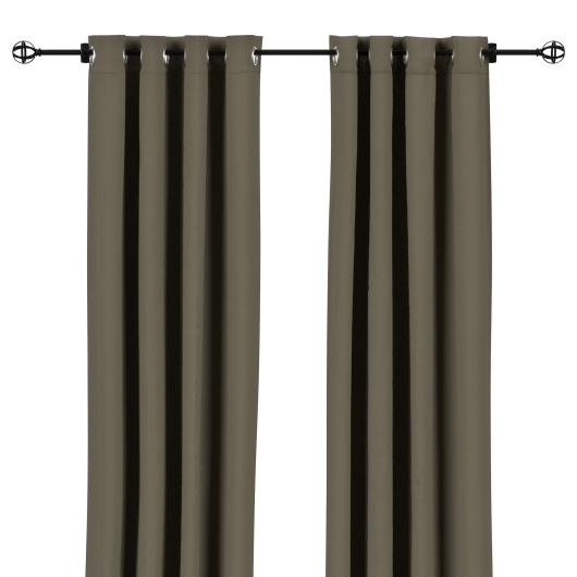 Sunbrella Canvas Taupe Outdoor Curtain with Nickel Plated Grommets