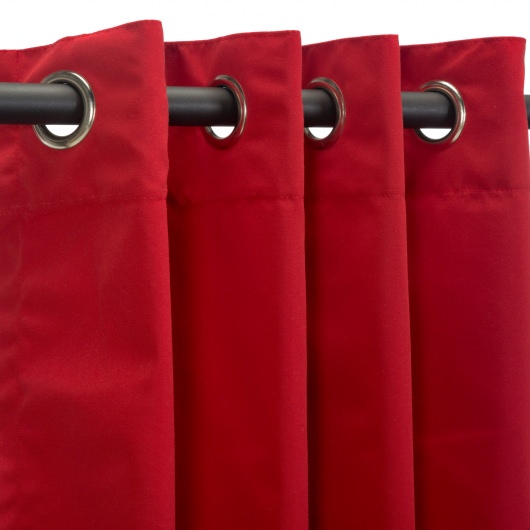 Sunbrella Canvas Jockey Red Outdoor Curtain with Grommets