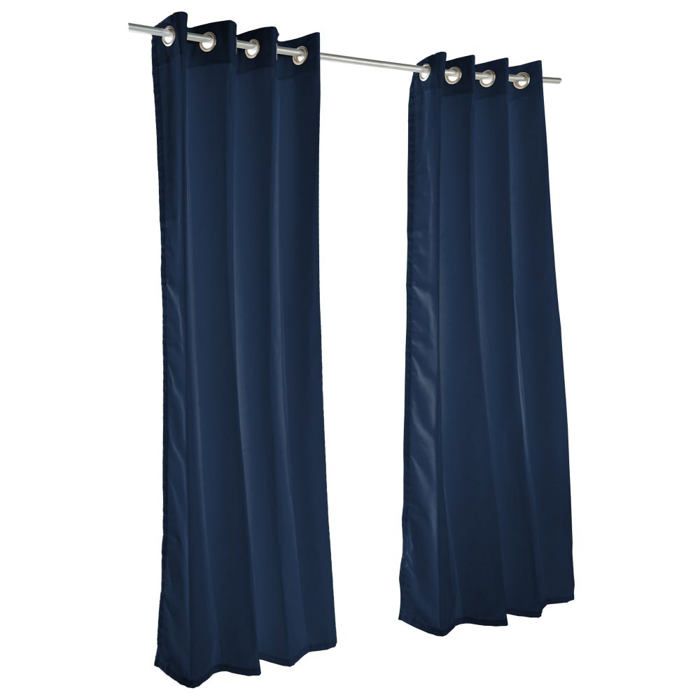 Sunbrella Canvas Navy Outdoor Curtain with Grommets