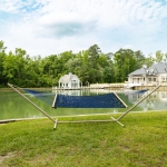 Large DURACORD® Rope Hammock with TRI-BEAM® Metal Stand and Optional Hammock Pillow