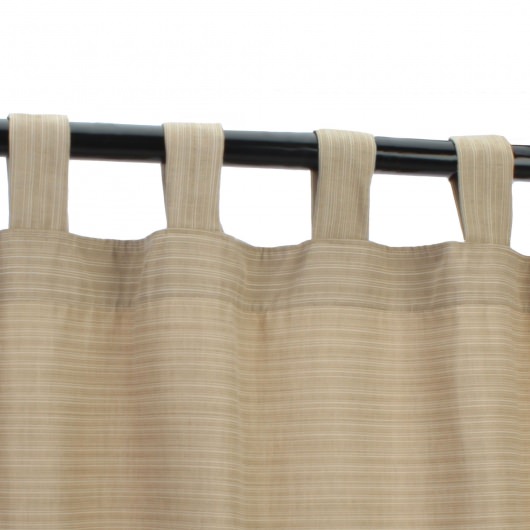 Sunbrella Dupione Sand Outdoor Curtain with Tabs