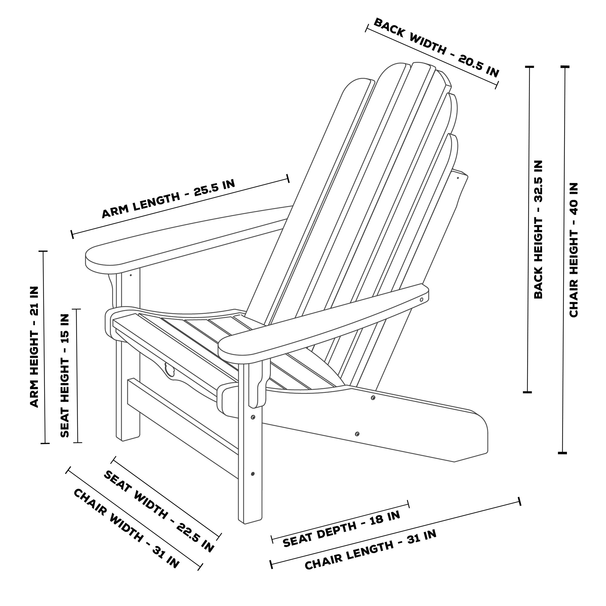 Кресло Adirondack чертежи