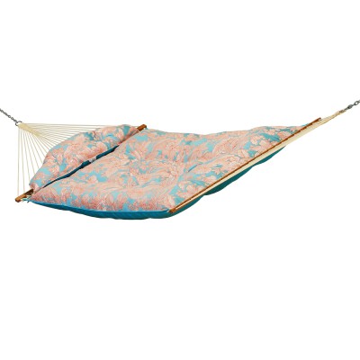 Large Sunbrella Tufted Hammock with Detachable Pillow - Ocean Hibiscus