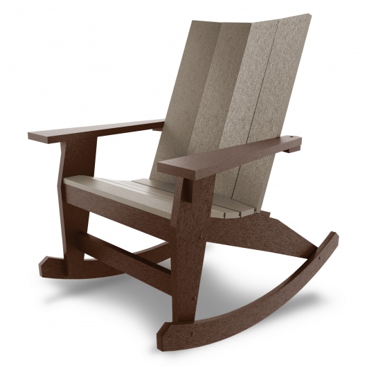 DURAWOOD® Refined Adirondack Rocker - Chocolate and Weatherwood