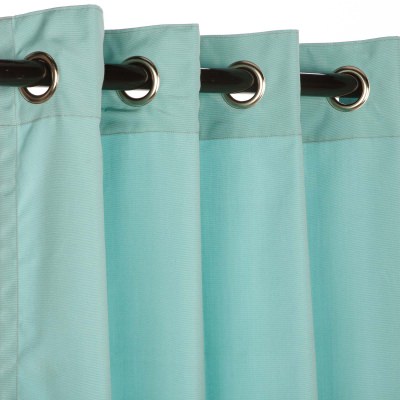 Sunbrella Linen Silver Outdoor Curtain with Grommets