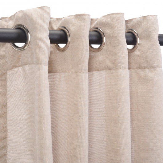 Sunbrella Sheer Wren Outdoor Curtain with Nickel Plated Grommets 50 in. x 84 in.