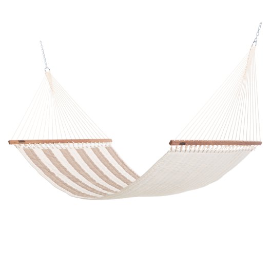 Large Quilted Hammock with ROMAN ARC® Cypress Wood Hammock Stand and Optional Hammock Pillow