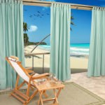 Sunbrella Spectrum Mist Outdoor Curtain with Tabs 50 in. x 96 in.