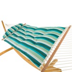 Large Sunbrella Tufted Hammock with Detachable Pillow - Beam Lagoon