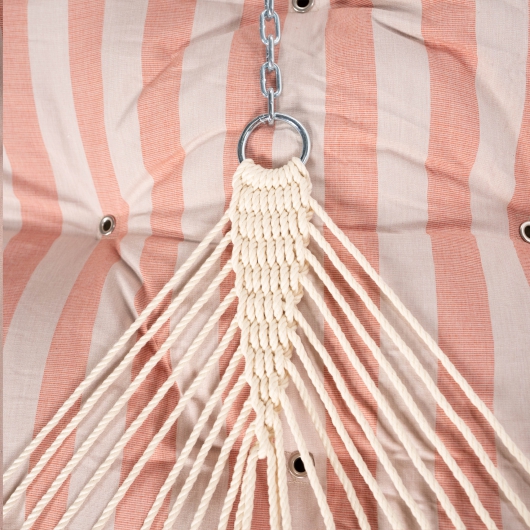 Large Sunbrella Tufted Hammock with Detachable Pillow - Expressive Blush