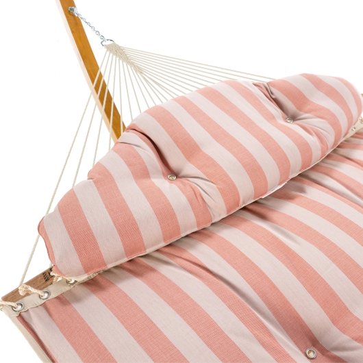Large Sunbrella Tufted Hammock with Detachable Pillow - Expressive Blush