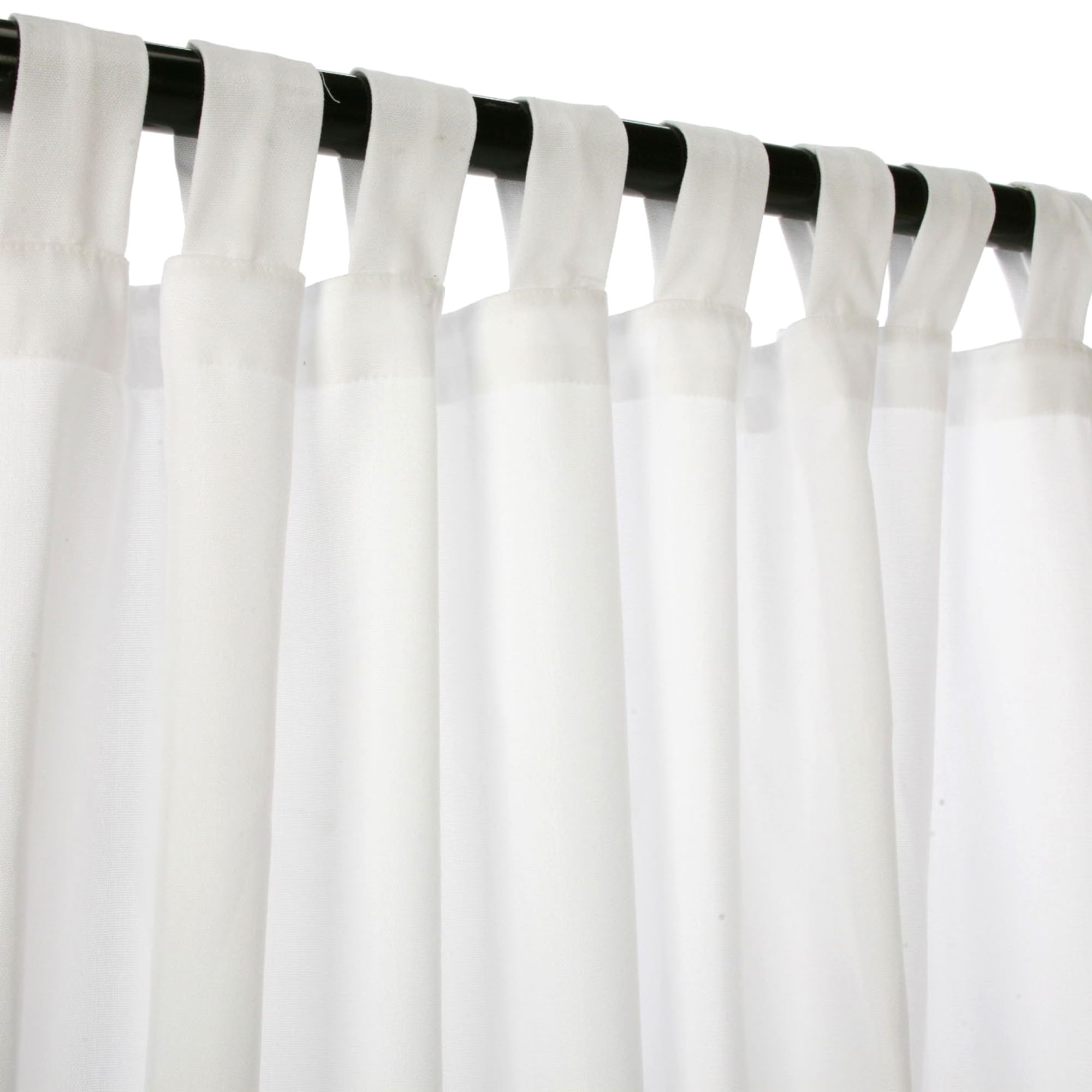 Canvas White Sunbrella Outdoor Curtains With Tabs